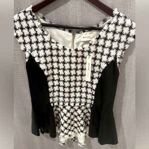 RHYME Los Angeles Fringe Trim Tweed Plaid. Size Large